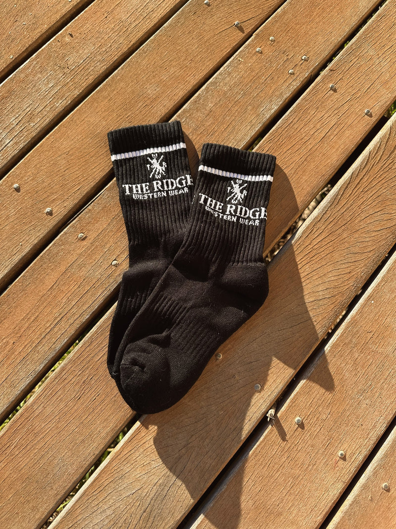 RidgeKids' Black TRWW Crew Socks - The Ridge Western Wear™