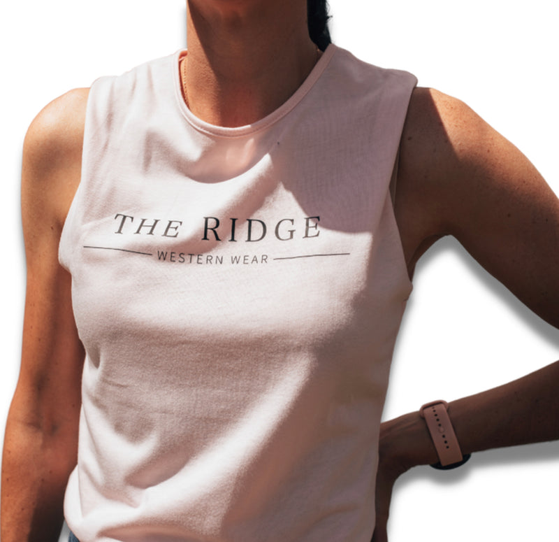 Ladies TRWW Roper Muscle Tank | Cloud Pink - The Ridge Western Wear™