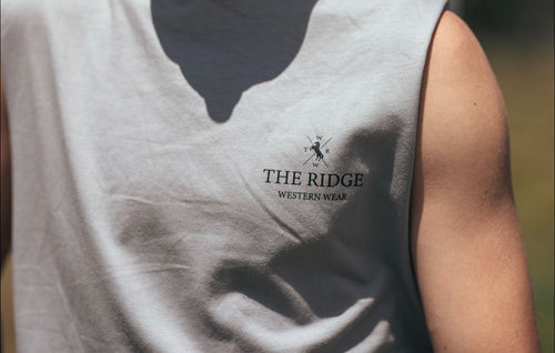 Mens TRWW Roper Muscle Tank | Stone - The Ridge Western Wear™