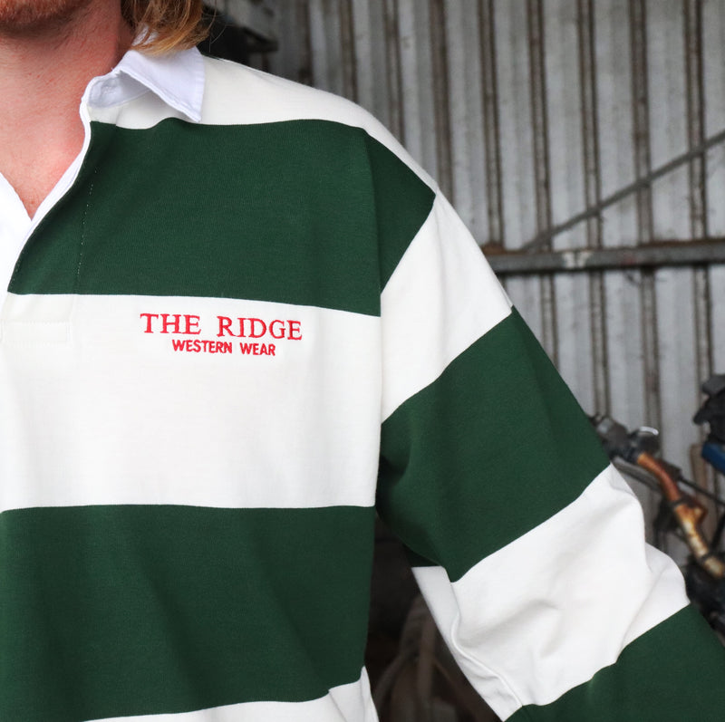 William Rugby Jersey - Green & Cream - The Ridge Western Wear™