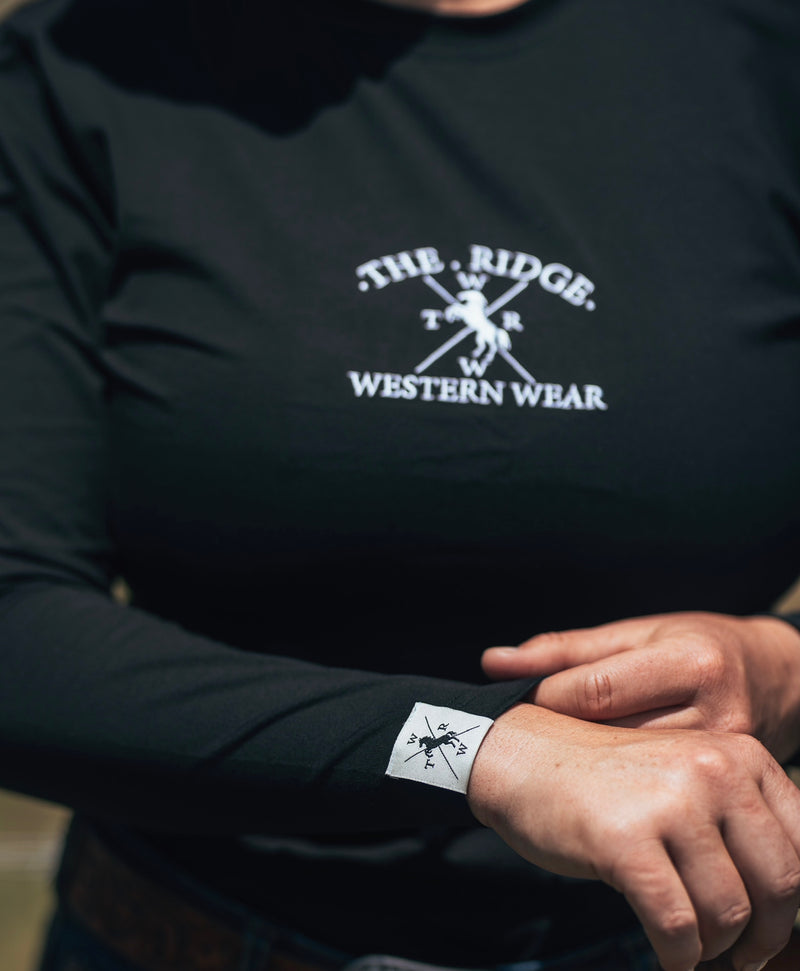 Ladies Long Sleeve Tee | Black - The Ridge Western Wear™