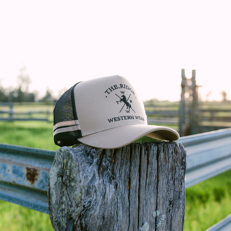 Tan & Black Trucker Cap - The Ridge Western Wear™