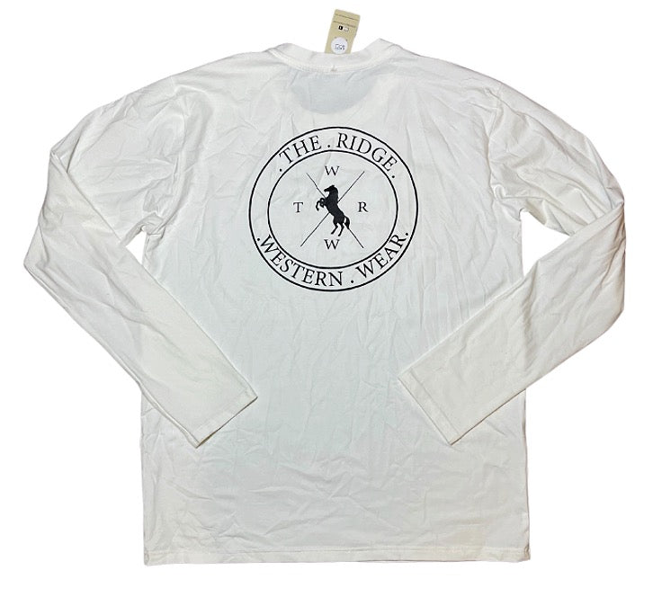Mens White Ridge Longe Sleeve T-Shirt - The Ridge Western Wear