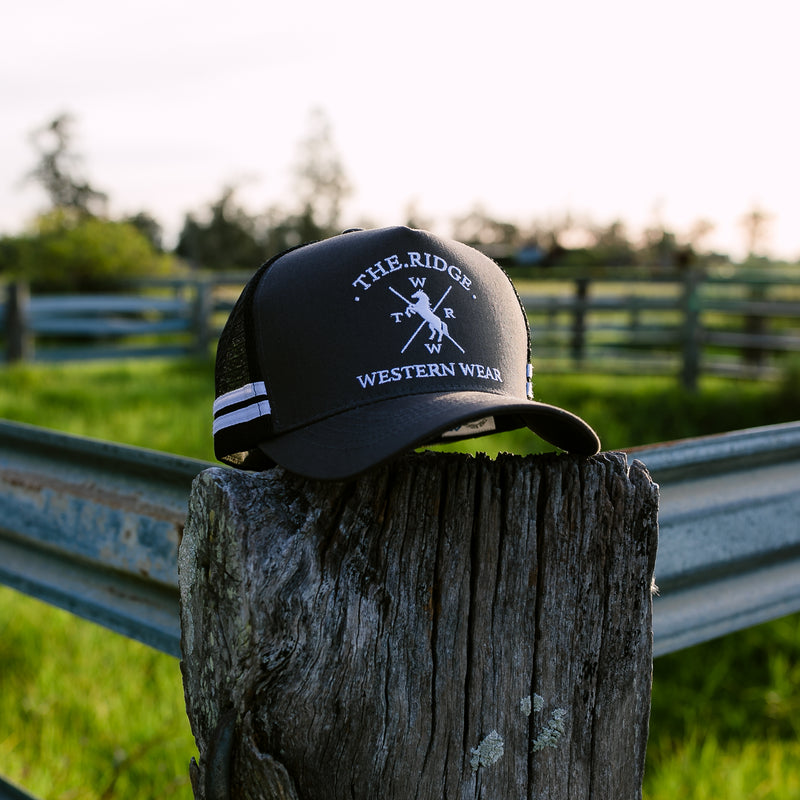 Charcoal & White Trucker Cap - The Ridge Western Wear™