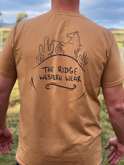 Mens 'Desert Dazed' Beige T-Shirt - The Ridge Western Wear